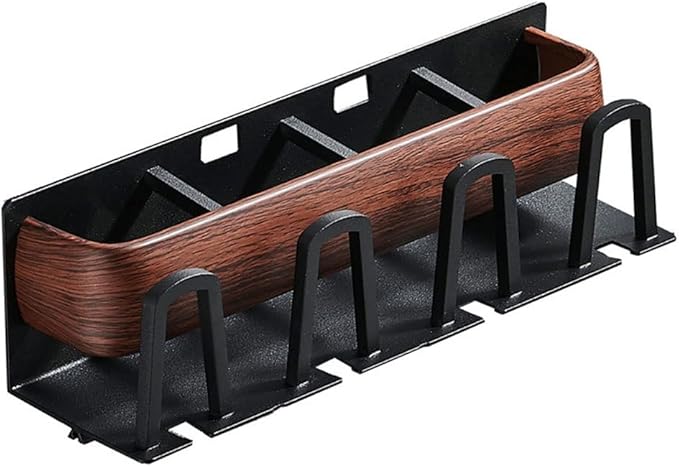 Toothbrush Rack Wall Mounted Wood Grain Toothbrush Holder Multifunctional Storage Rack Bathroom Toothpaste Holder with Hook Accessories Bathroom Toothbrush Holder(Large)