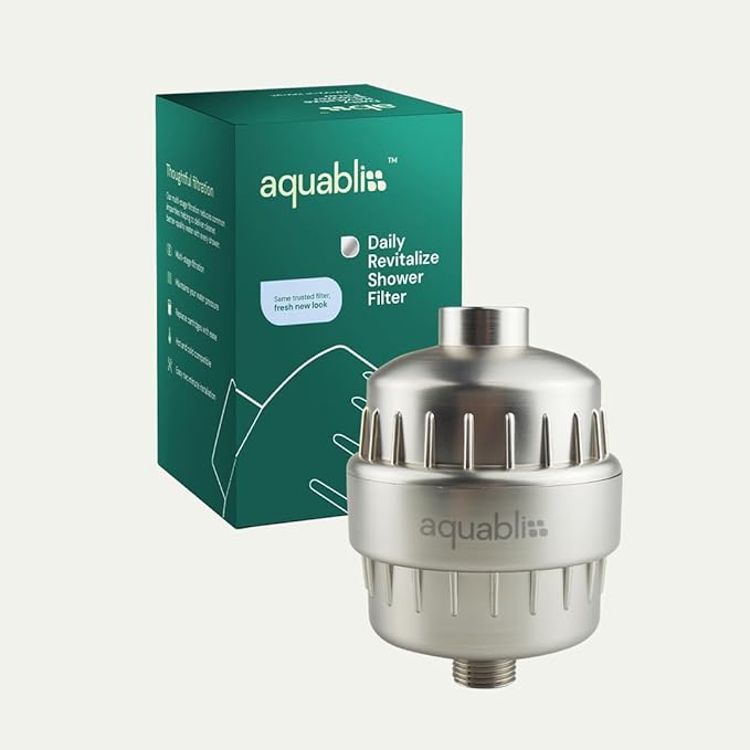 Aquabliss High Output Revitalizing Shower Filter - Reduces Dry Itchy Skin, Dandruff, Eczema, and Dramatically Improves The Condition of Your Skin, Hair and Nails - Brushed Nickel (SF100-BN)