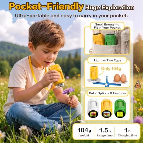 1000X Handheld Digital Microscope for Kids: STEM Toys Gifts Boy Girls 3-12