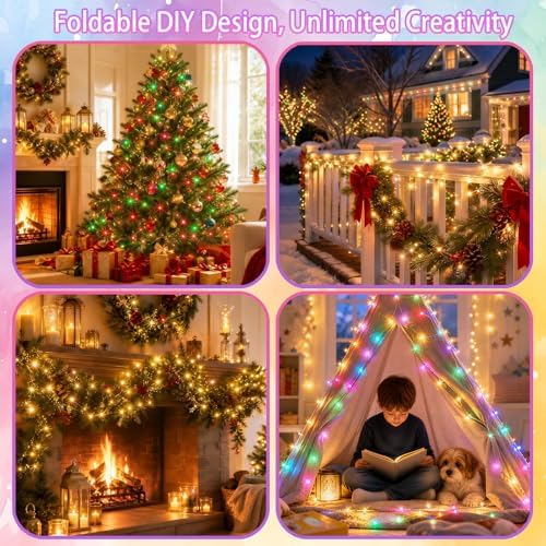 Lovelite 400 LED Christmas Fairy Lights,131 FT 35 Colors Changing String Lights with Remote Green Wire, Waterproof Fairy Light Plug in for Xmas Tree Holiday Party Bedroom Wedding Indoor Outdoor Decor