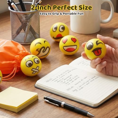 LOVESTOWN 36 PCS Stress Balls Bulk for Party Favors, Squeeze Stress Relief