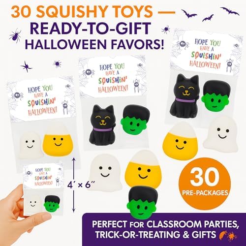 Pop & Squish Halloween Duo | Halloween Pop-Its , Halloween Squishies – Non-Candy Sensory Toys for Kids – Party Favors, Trick-or-Treat, Classroom Gifts