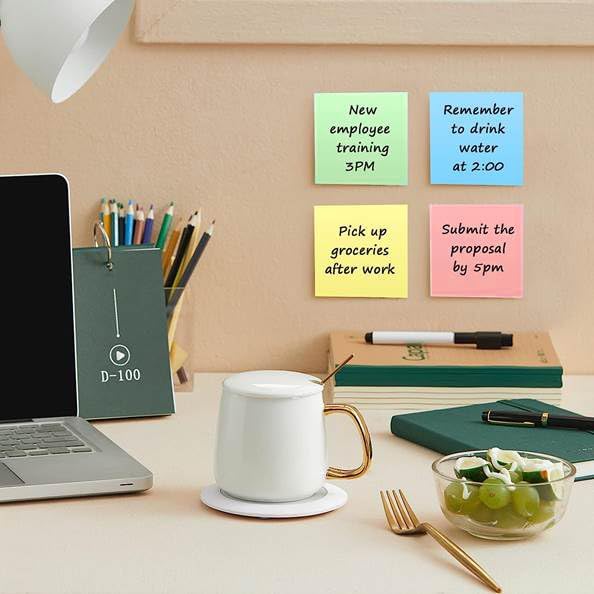 Trailmaker (100 Pack) Sticky Notes Bulk Set, 3x3 Self Stick Memo Pads with 100 Sheets Each, Sticky Notes for Classrooms, Offices, School Supplies & Organization (Assorted Colors)