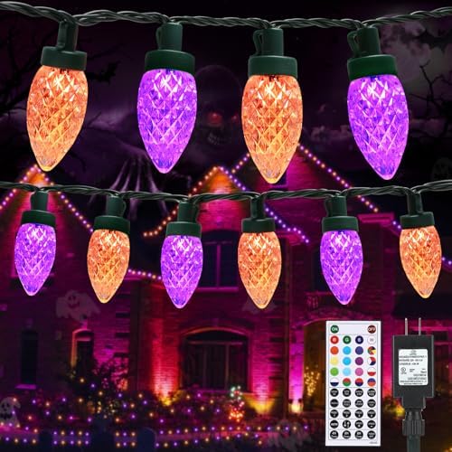 iBaycon C9 Halloween Lights, 65FT 100 LED Color Changing, Connectable
