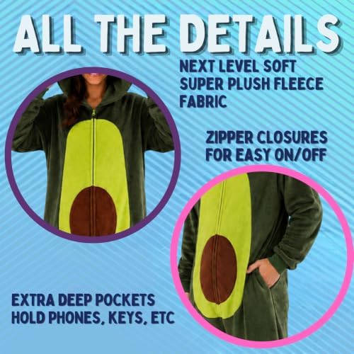 Funziez! Slim Fit Adult Onesie - Animal Costume - Plush Unisex Halloween One Piece Cosplay Suit for Women and Men