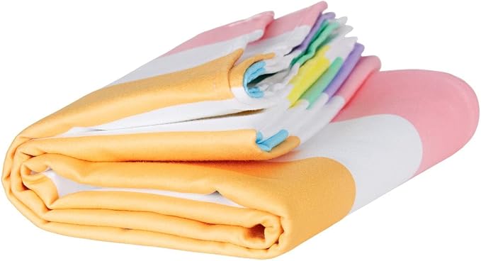 Dock & Bay Beach Towel - Quick Dry, Sand Free - Compact, Lightweight - 100% Recycled - Includes Bag - Summer - Unicorn Waves - Extra Large (200x90cm, 78x35)