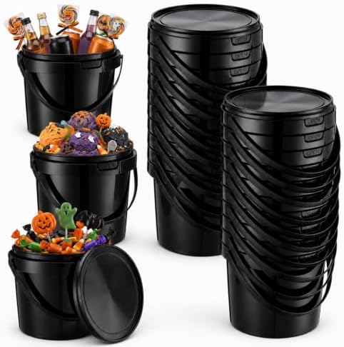 Funnymoom 20 Pack 24 oz Halloween Trick or Treat Candy Buckets for Parties
