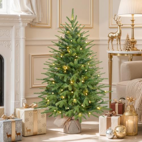 Alupssuc 3ft Prelit Artificial Mini Christmas Tree for Tabletop Desk Decor