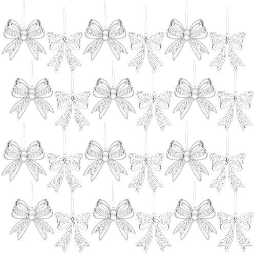 Syhood 100 Pcs Crystal Christmas Tree Ornaments, Bows
