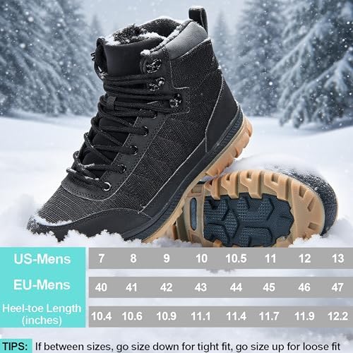 Wondamo Men's Snow Boots Lightweight Waterproof Winter Cold Weather Shoes