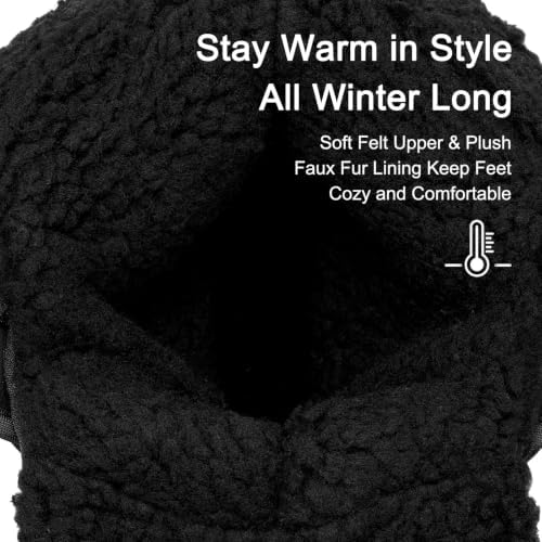 Women's Waterproof Winter Snow Boots, Mid-Calf Duck Boots for Cold Weather