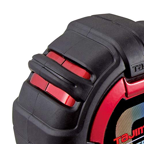 TAJIMA Tape Measure - 16ft/5m x 1 inch GS-Lock Measuring Tape with Acrylic Coated Blade & Safety Belt Holder - GSSF-16/5MBW