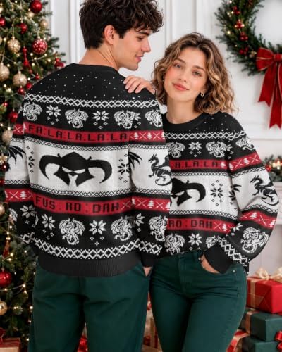 34HD Ugly Xmas Sweater–Funny Knit Christmas Sweater for Women & Men 2025, Long Sleeve Crewneck Holiday Pullover, Unisex Gift