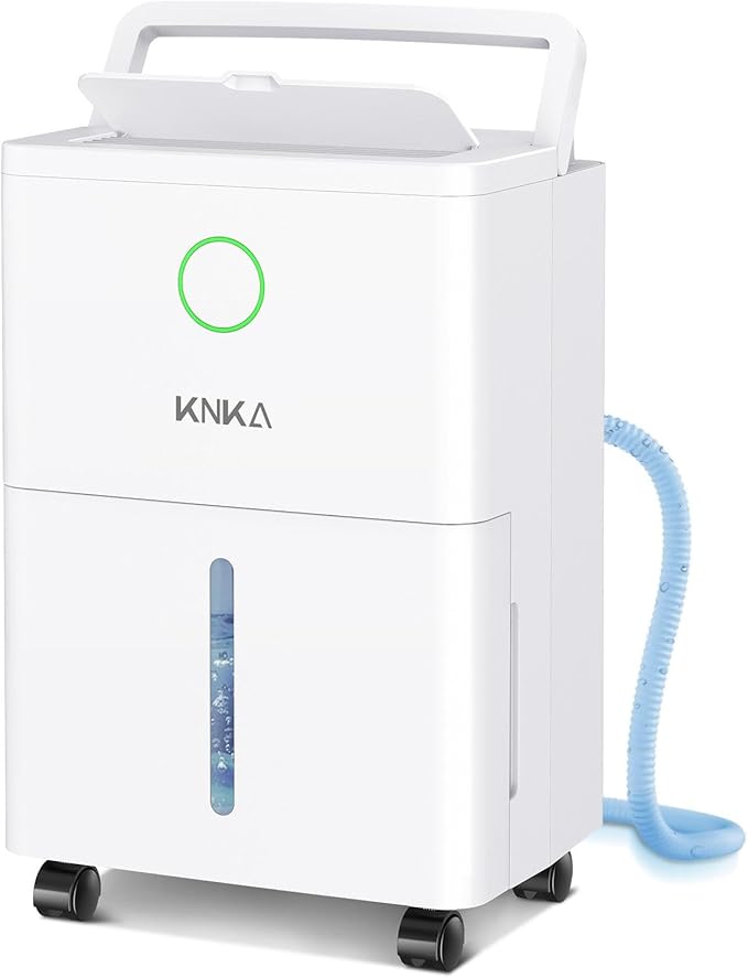 KNKA 1600 sq.ft Dehumidifiers for Basement, 21 Pint Dehumidifiers for Home with Drain Hose, Continuous Drainage, Washable Filter, Intelligent Humidistat for Bedroom, Bathroom, Large Home