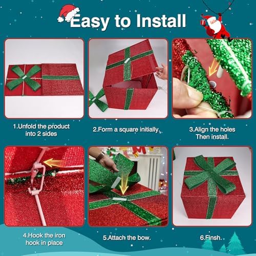 4.9FT Large Christmas Lighted Gift Boxes - 505 LEDs Outdoor Decoration