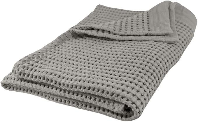 GILDEN TREE Waffle Bath Sheet Quick Dry Towel, Thin Luxury Bath Towels, Bath Sheets 40x80 Large Bath Towels, Modern Style (Pewter)