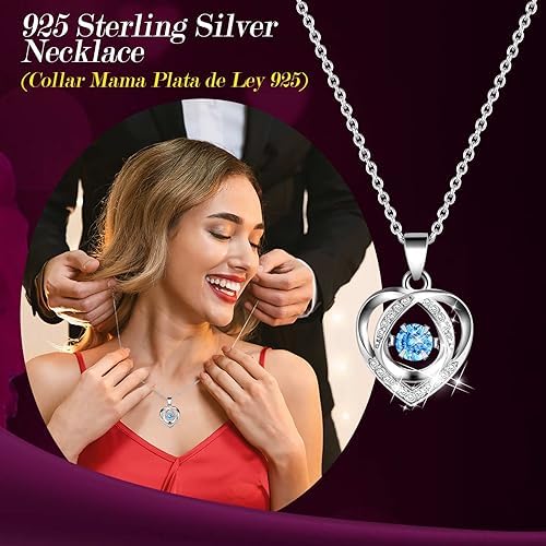 ADDWel Preserved Rainbow Rose Gift Box with 925 Sterling Silver Necklace