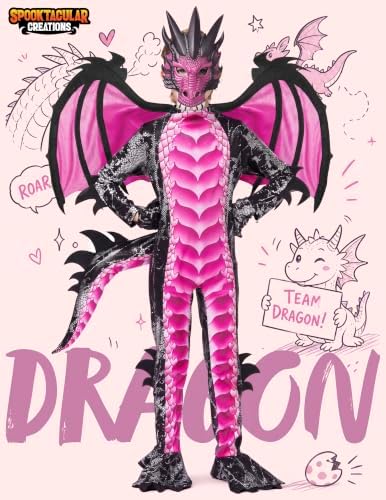 Spooktacular Creations Halloween Kid Dragon Costume, Boys Dragon Wings, Tail and Mask Set for Halloween Dress Up
