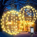 Flacchi Set of 2 Sizes Hanging Ball Lights Warm White Christmas Decorations