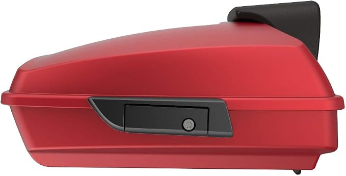Advanblack Road Glide Tour Trunk Pack Wicked Red Denim Razor Tour Trunk Pack Backrest Pad for '97-'25 Harley Touring Road King Street Glide Electra Glide CVO models