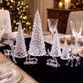 Amyhill 8 Pcs Reindeer and Christmas Clear Tree Decor, Crystal Xmas Decor