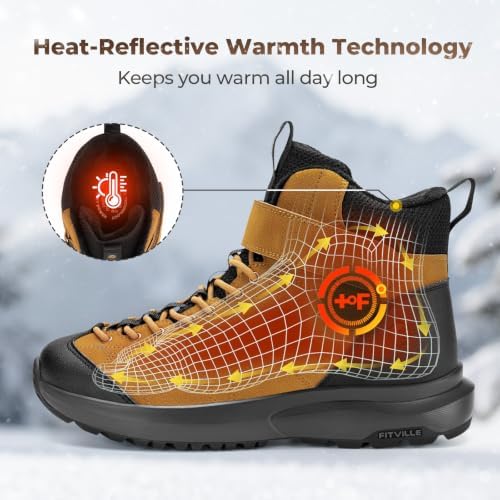 FitVille Wide Winter Boots for Men Warm Fur Lined Snow Boots
