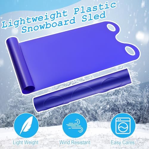Leyndo 4 Pcs 54" Snow Sled Mat Rollup Flexible Lightweight for Adults