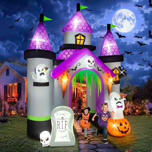 Kalolary 12.5FT Tall Halloween Inflatables Archway Haunted House Castle