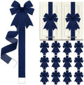 Daifunli 12 Pcs Navy Blue Christmas Velvet Cabinet Bows Ribbons for Kitchen