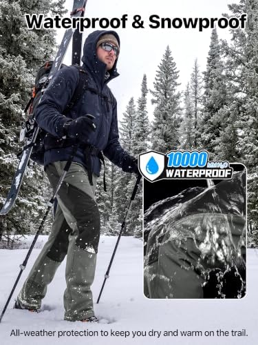 FREE SOLDIER Men's Fleece Lined Pants Softshell Snow Ski Pants