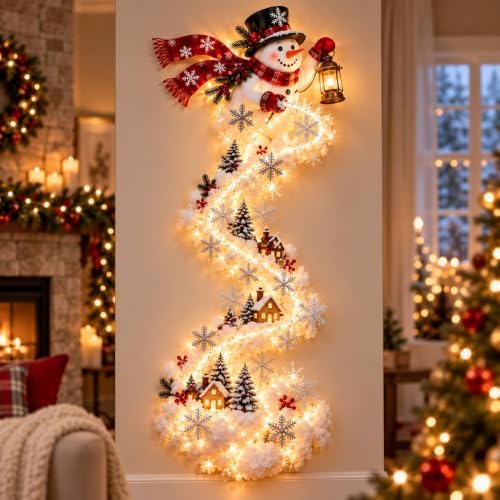 Christmas Magic Trail Wall Light, Santa Sleigh Reindeer Hanging Decoration