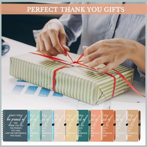 Honoson 50 Sets/100 Pcs Employee Notebook Pen Gifts, Novel Color