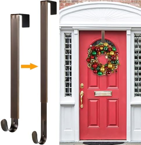 Wreath Hanger,Adjustable Length 14.9-25 Inch Wreath Hanger for Front Door