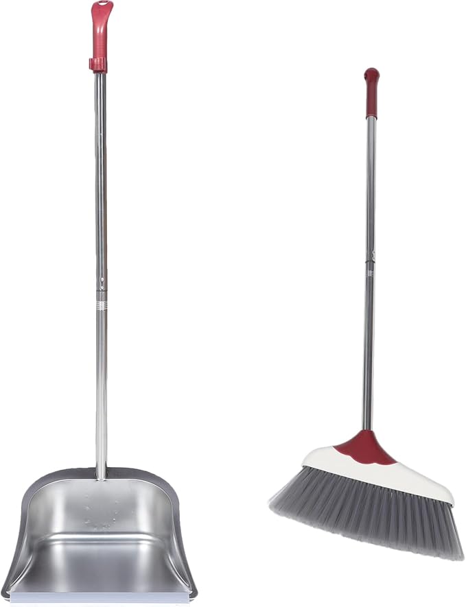 Healifty 1set Broom and Dustpan Handle for Easy Cleaning Home Office and Kitchen Soft Bristles for Efficient Dust Collection and Versatile Use
