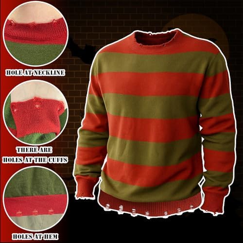 Adult Mens Halloween Costume Knitted Sweater Movie Cosplay Set