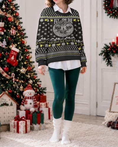 34HD Ugly Xmas Sweater–Funny Knit Christmas Sweater for Women & Men 2025, Long Sleeve Crewneck Holiday Pullover, Unisex Gift