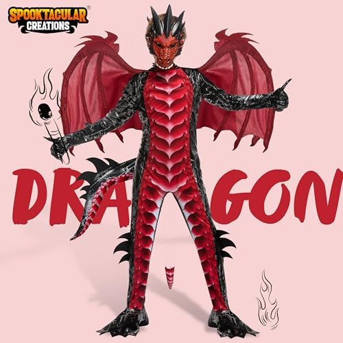 Spooktacular Creations Halloween Kid Dragon Costume, Boys Dragon Wings, Tail and Mask Set for Halloween Dress Up