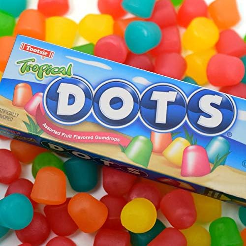DOTS Gummy Candy, Tropical Flavors, 2.2oz Box (Pack of 24)