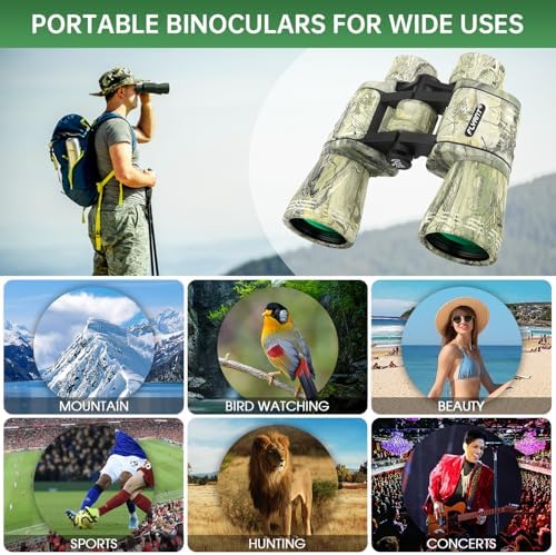 20x50 High Powered Binoculars for Adults, Waterproof Binoculars with Low Light Vision for Bird Watching Hunting Camping Travel Cruise Hiking Sports Stargazing, Unique Gifts for Men