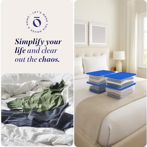 HOMZ Snaplock, Small Clear Plastic Storage Organizer Bins w/Lids, 4 Pack