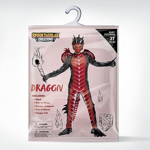 Spooktacular Creations Halloween Kid Dragon Costume, Boys Dragon Wings, Tail and Mask Set for Halloween Dress Up