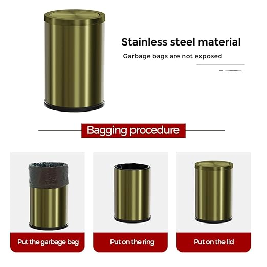 9L/2.4Gal Antique Bronze Bathroom Trash Can, Small Flip Garbage Can with Lid,Brushed,Single-Layer,Trash Bin for Laundry，Hotel，Office， Laundry Room (Bronze)