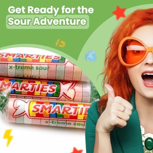 Smarties X-treme Sour Candies - Gluten Free, Peanut Free, Dairy Free Extra Sour Candy - Perfect for Parties, Candy Mixes, & Halloween - Individually Wrapped Bulk Candy - 5 Pound Bag (Pack of 1)