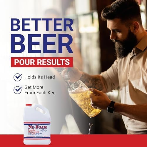 Nu-Foam Low Low Suds Liquid Detergent for Bar Glassware - Original Streak-Free Solution - Hand Washing Bar, Tavern, Brewery Supplies - Concentrated - 1 Gallon (Pack of 1)