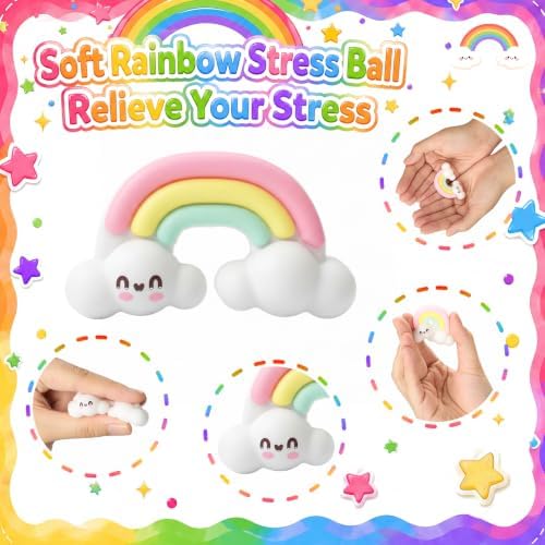 Thenshop 20 Pcs Rainbow Relief Balls Colorful Party Favors