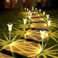 DenicMic 10 Pack Solar Pathway Lights Outdoor Waterproof Warm White LED