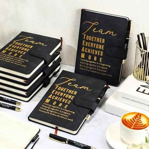 Kosiz 20 Pcs Employee Appreciation Gift Bulk Notebook Pen, Black, Team