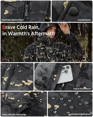 Wulcea Graphene Heated Jacket for Men Fur Lined with Large Capacity Battery Pack