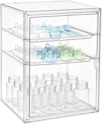 ERTIUANIO Baby Bottle Organizer for Countertop Cabinet Storage