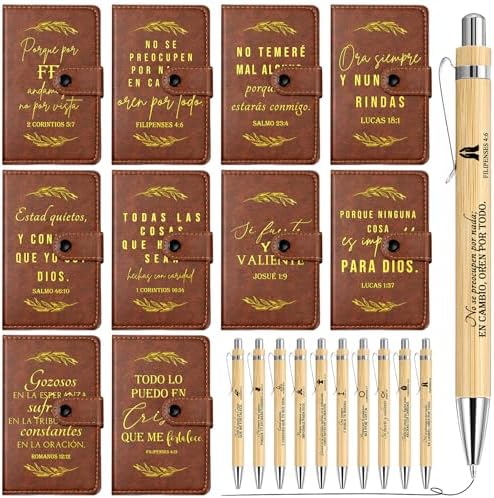 Spakon 40 Pcs Christian Prayer Journals with Pens, Spanish Leaves